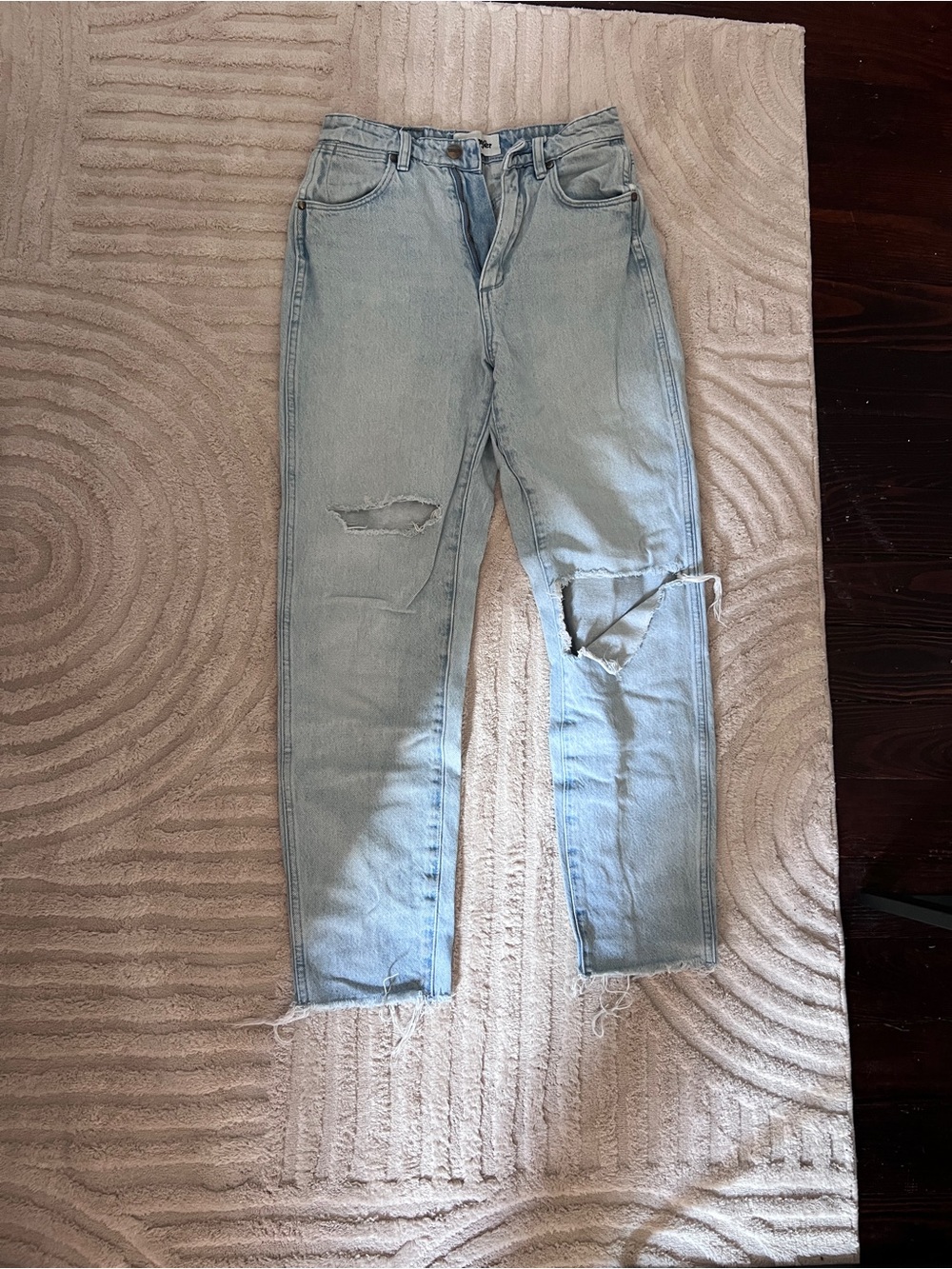 Wrangler Vintage Light Blue Distressed Boyfriend Jeans